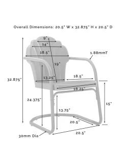 Crosley Tulip 3-piece Outdoor Bistro Set -Outdoor Garden Care Shop 8611591 10v