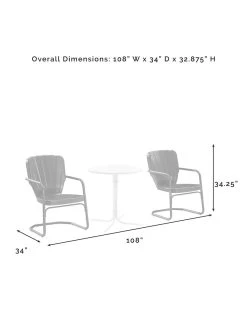 Crosley Ridgeland 3-piece Outdoor Bistro Set -Outdoor Garden Care Shop 8611594 09v