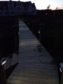 MAXSA® Solar-Powered Metal Deck Light, Set Of 4 -Outdoor Garden Care Shop 8611691 ss 02v