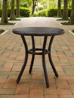 Crosley Palm Harbor Outdoor Wicker Round Side Table -Outdoor Garden Care Shop 8611949 01v palm harbor outdoor wicker round side table