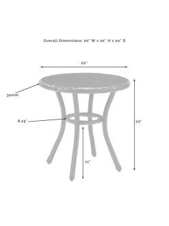 Crosley Palm Harbor Outdoor Wicker Round Side Table -Outdoor Garden Care Shop 8611949 05v