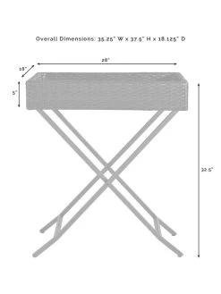 Crosley Palm Harbor Outdoor Wicker Butler Tray -Outdoor Garden Care Shop 8611951 07v