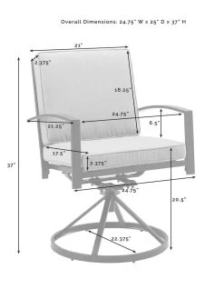 Crosley Kaplan 5Pc Outdoor Dining Set With Swivel Chairs -Outdoor Garden Care Shop 8611955 11v