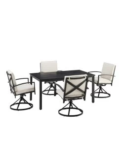Crosley Kaplan 5Pc Outdoor Dining Set With Swivel Chairs -Outdoor Garden Care Shop 8611955 17v