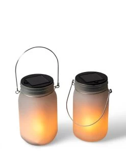 Solar Glass Jar Lantern, Set Of 2 -Outdoor Garden Care Shop 8612012 5856 tif
