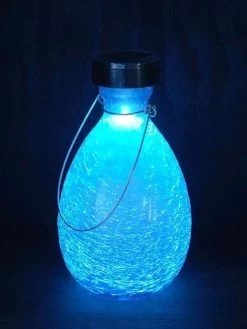 Achla Designs Solar Crackle Glass Vase Lantern -Outdoor Garden Care Shop 8612529TL 01v tif