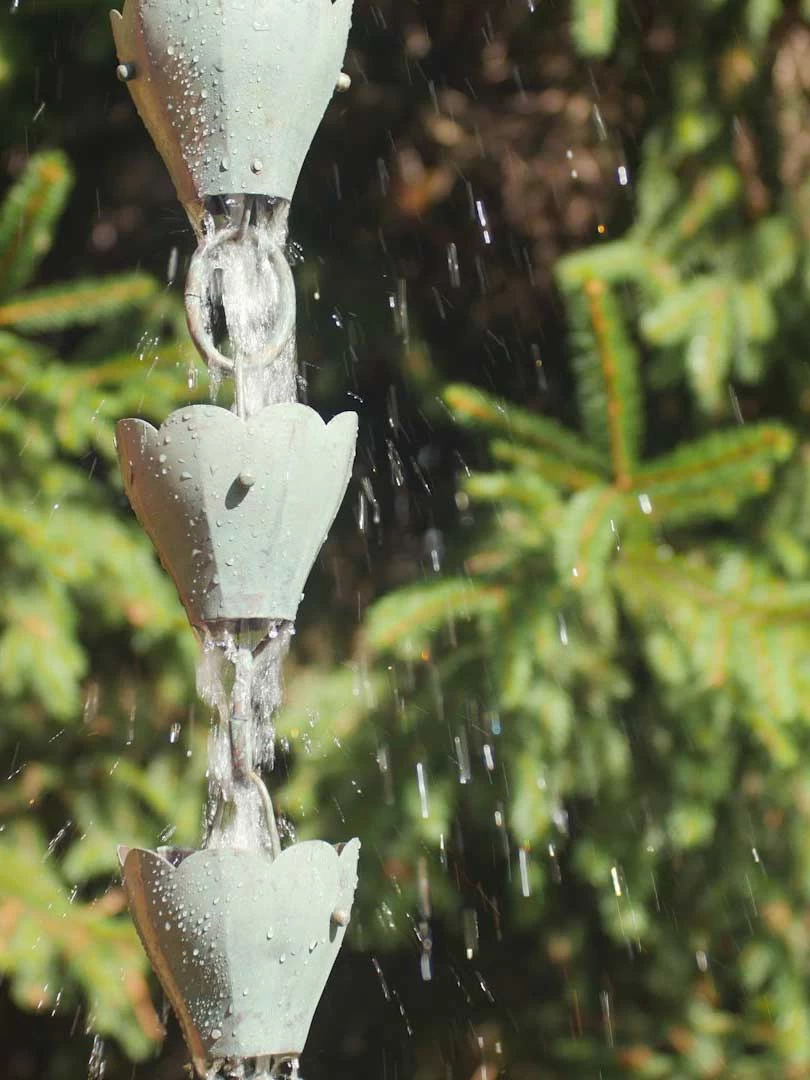 Tulip Pure Copper Rain Chain, 8.5' 4 Tulip Pure Copper Rain Chain, 8.5' - Image 2