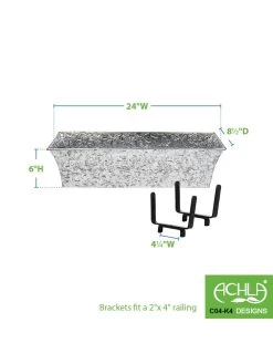 Achla Designs Handrail Flowerbox Bracket Kit For Rail -Outdoor Garden Care Shop 8612883 02v