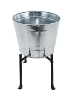 Achla Designs Mini Oval Galvanized Tub With Folding Stand 10 Achla Designs Mini Oval Galvanized Tub With Folding Stand -Outdoor Garden Care Shop 8612906 05v