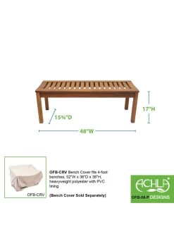 Achla Designs Backless Bench, 4' -Outdoor Garden Care Shop 8612909 04v