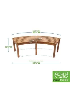 Achla Designs Curved Backless Bench -Outdoor Garden Care Shop 8612910 03v