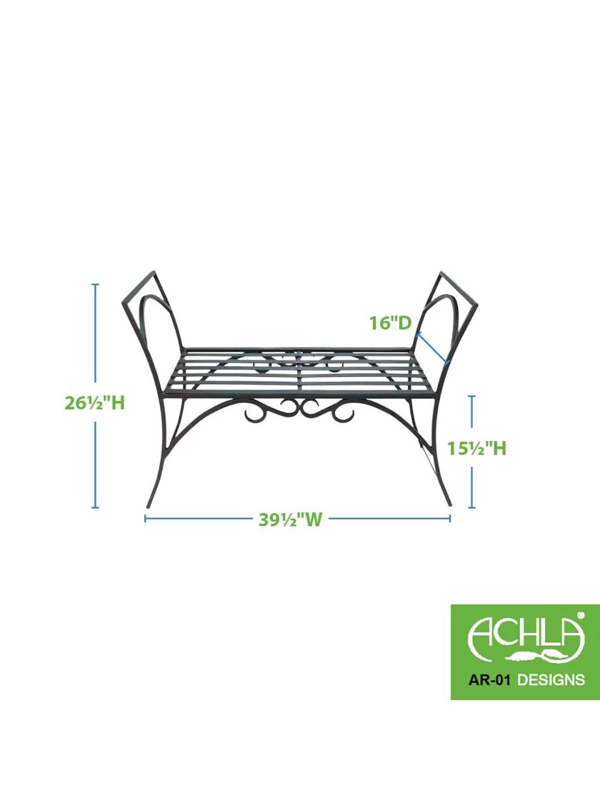 Achla Designs Wrought Iron Arbor Bench 5 Achla Designs Wrought Iron Arbor Bench - Image 3