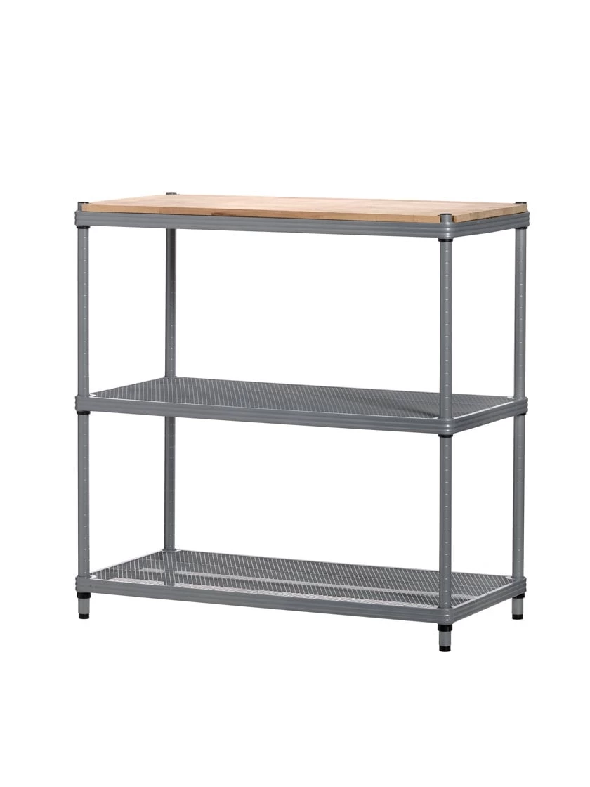 MeshWorks © 3 Tier Plant Shelving With Wood Top 5 MeshWorks © 3 Tier Plant Shelving With Wood Top - Image 3