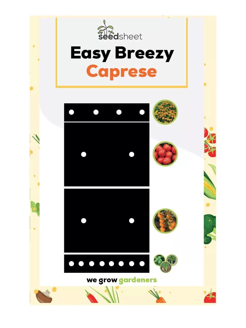 SeedSheets Organic Vegetable Garden, Easy Breezy Caprese, 4' X 8' 3 SeedSheets Organic Vegetable Garden, Easy Breezy Caprese, 4' X 8'