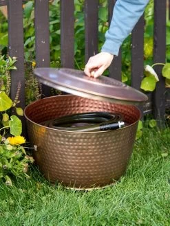 Hammered Copper Hose Pot With Lid 14 Hammered Copper Hose Pot With Lid -Outdoor Garden Care Shop 8613311 0010