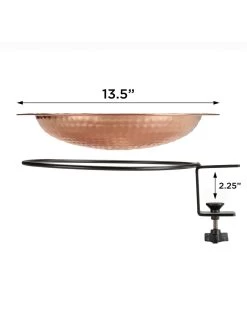 Pure Copper Bird Bath Deck Mount -Outdoor Garden Care Shop 8613381 04v
