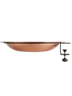 Pure Copper Bird Bath Deck Mount -Outdoor Garden Care Shop 8613382 04v