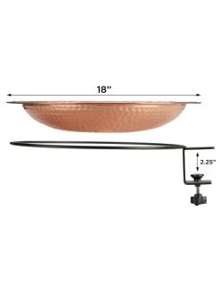 Pure Copper Bird Bath Deck Mount -Outdoor Garden Care Shop 8613382 05v