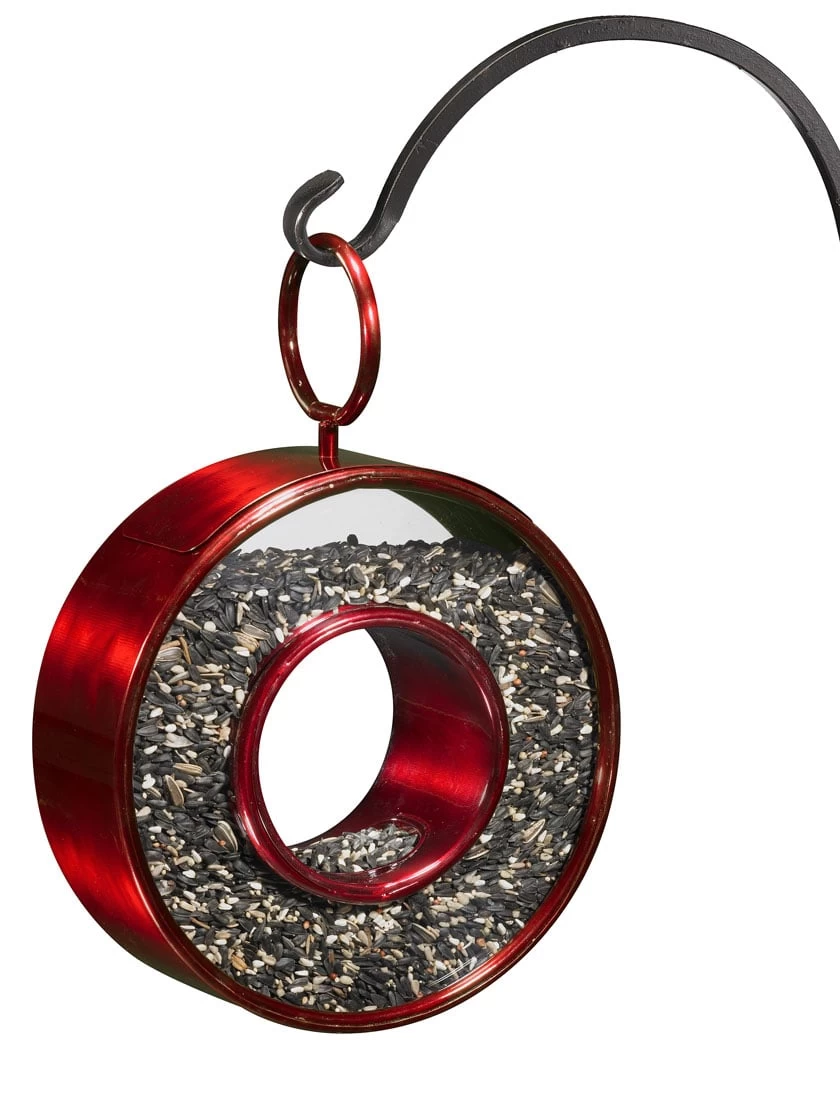 Circle Fly-Thru™ Bird Feeder With A Ruby Red Finish 5 Circle Fly-Thru™ Bird Feeder With A Ruby Red Finish - Image 3