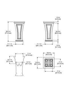 Cambridge Tall Planter, 28" Height -Outdoor Garden Care Shop 8613524 04V 3 4