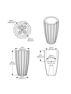 Sedona Tall Planter, 28" Height 12 Sedona Tall Planter, 28" Height -Outdoor Garden Care Shop 8613525 10V 3 4