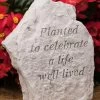 Planted To Celebrate A Life Well Lived Memorial Stone -Outdoor Garden Care Shop 8614139 01V 3 4 planted to celebrate a life memorial stone