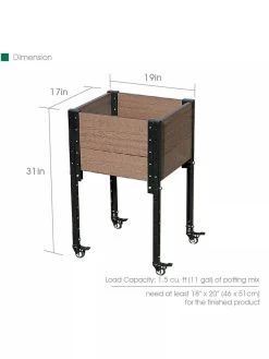 Mobile Elevated Corner Planter -Outdoor Garden Care Shop 8614267 03V 3 4