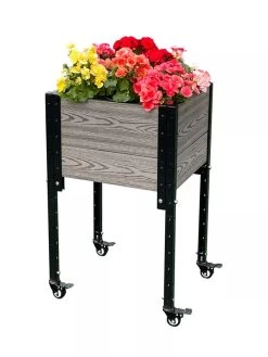 Mobile Elevated Corner Planter -Outdoor Garden Care Shop 8614267 05V