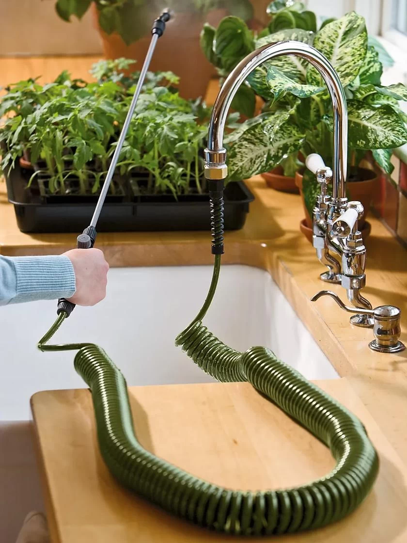 Mini Coil Indoor Garden Hose With Sprayer 3 Mini Coil Indoor Garden Hose With Sprayer