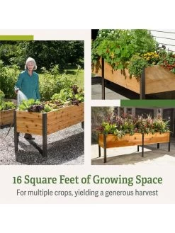 Self-Watering Elevated Planter Box, 2' X 8' -Outdoor Garden Care Shop b00eow8fhu raisedbed feature 2 1